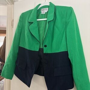 Women's Green and Black Blazer